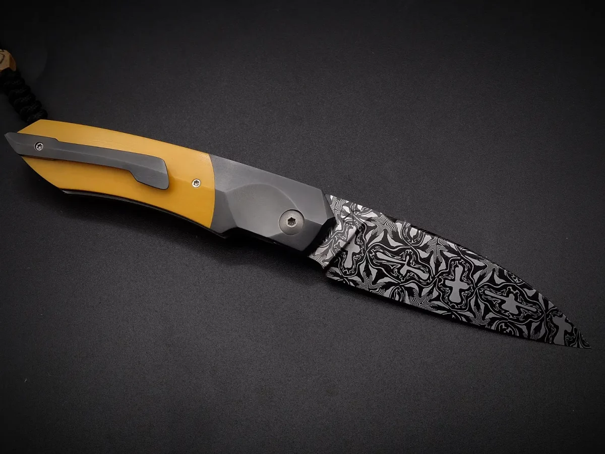 Balrog 2.0 damas mosaïque / zirconium / butterscotch micarta